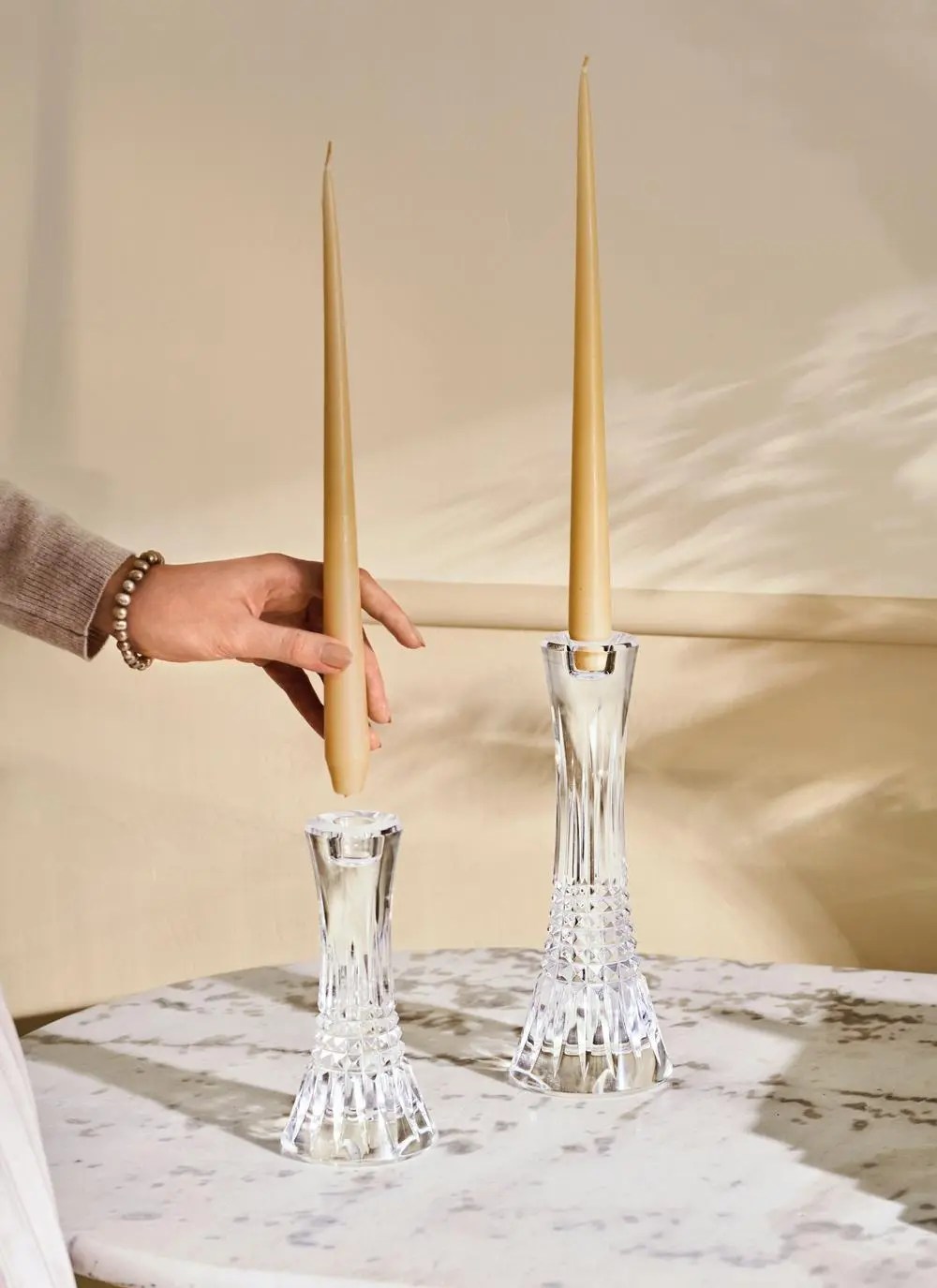 Waterford Crystal Lismore Diamond Essence Candlestick Pair (10 inches